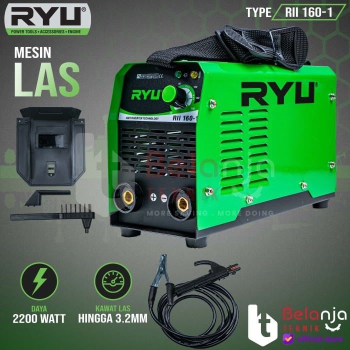 Ryu Travo Las Inverter 160A Rii 160-1 Igbt 1800 Watt Mesin Trafo Las