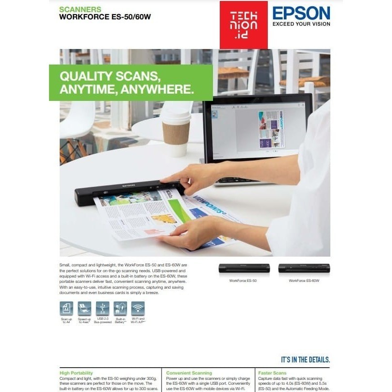 Scanner Epson Es 60W Portable