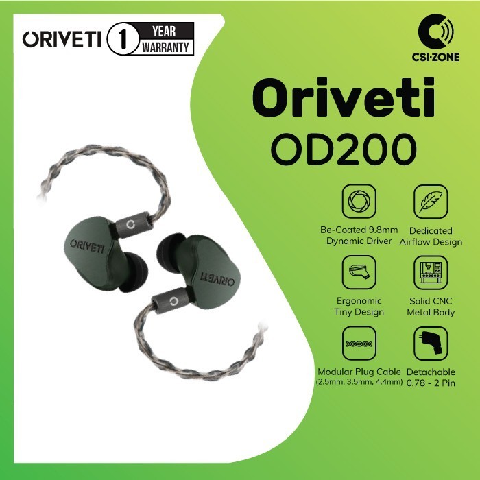 Oriveti Od200 Hi-Fi 9.8Mm Dynamic Driver In Ear Monitor Earphone Termurah Terlaris Promo