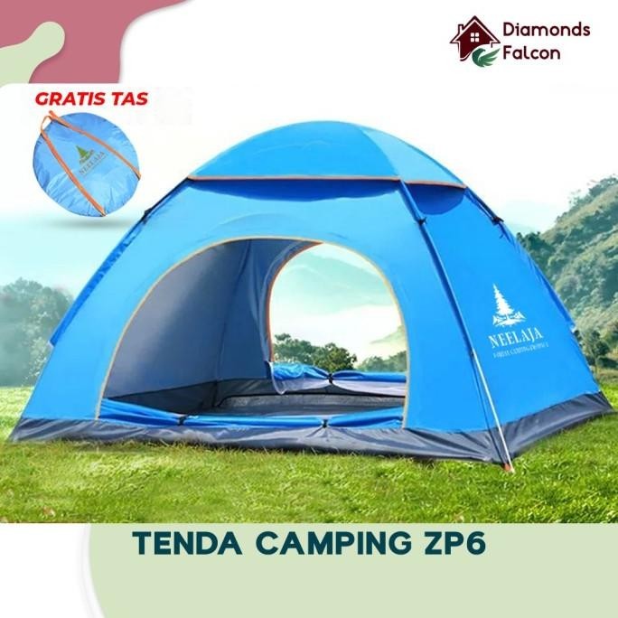 Tenda Camping ZP-6 Kapasitas 4-6 Orang Tenda Otomatis Outdoor & Indoor
