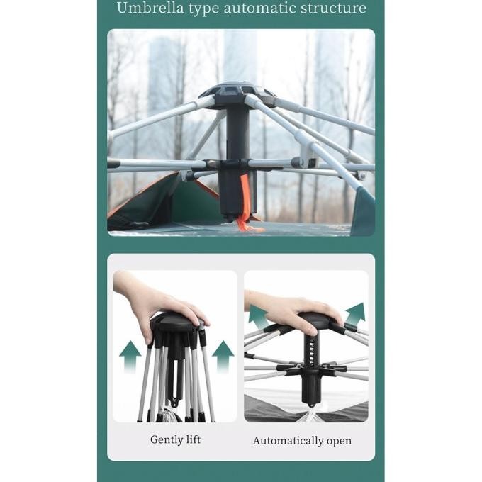 Tenda Camping Hexagonal Windproof 5-7 Orang Besar