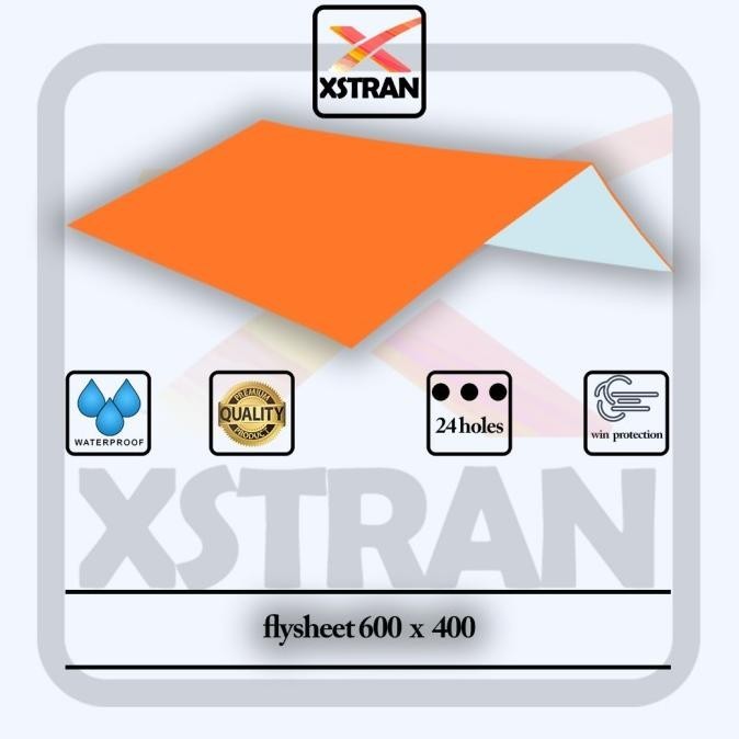 flysheet 6 x 4 paket lengkap camping outdoor atap tenda free pasak