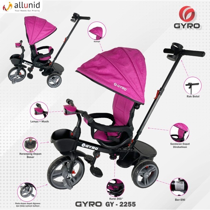 Sepeda Stroler Anak Gyro 2255 Termurah Terlaris Promo
