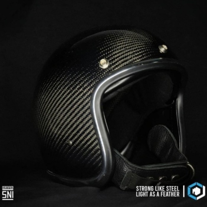 Jerico Helm Retro Carbon Glossy Txslimhead Vintage Original Sni Termurah Terlaris Promo