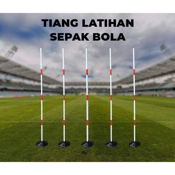 Agility Pole Post Tiang Latihan Kelincahan Lari Sepak Bola