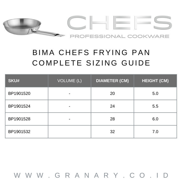 Bima Chef Frying Pan D 24 Cm, Sus 304 Bp1901524