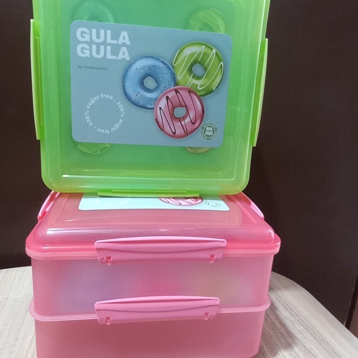 ------] Tempat Kue Donat Jajanan Pasar Food Container Technoplast 3,3L 2 Susun