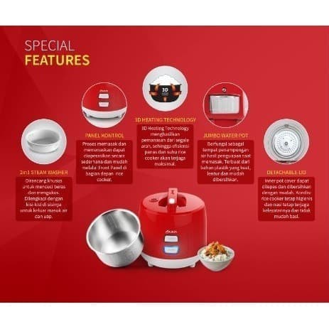 Kirin Rice Cooker Stainless 1 Liter Krc-088