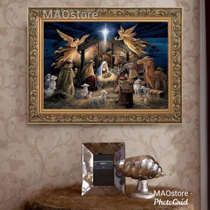 

Maostore Paket 5D Diamond Painting Jesus Born Yesus Dipalungan