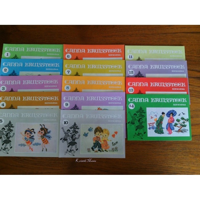

Buku Kristikcross Stitch Canna Kruissteek Set Komplit No. 1-14