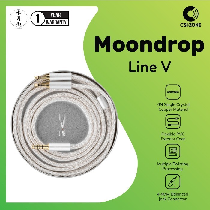 Moondrop Line V 6N Single Crystal Copper Dual 3.5Mm Upgrade Cable