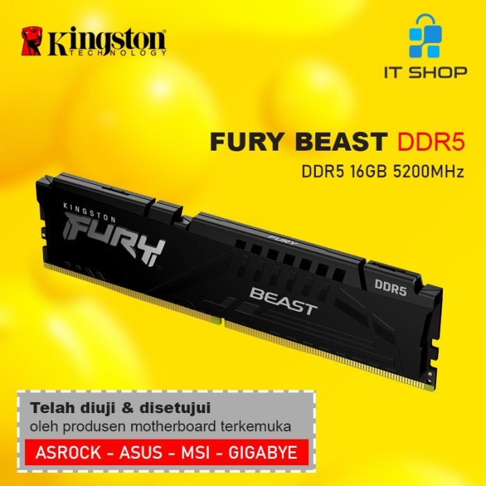 Kingston Fury Beast 16Gb Ddr5 - 5200Mhz