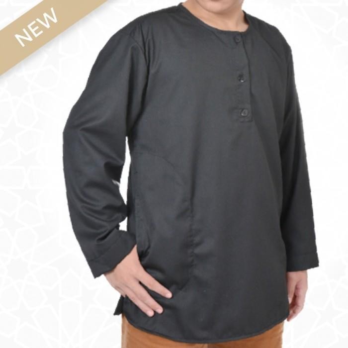 Baju Koko Hitam Polos/Koko Tanpa Kerah/Koko Dewasa