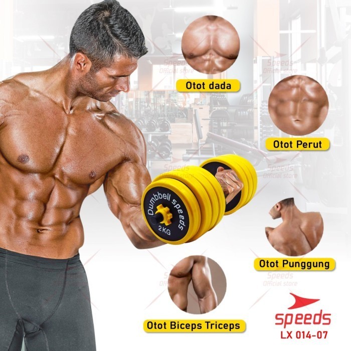 Dumbell Barbel Set Max 40Kg Tiang Angkat Beban Besi 40Kg Fitness 014-7