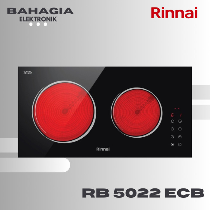 Kompor Listrik Rinnai RB-5022E-CB 2 Tungku Vitro Ceramic Hitam