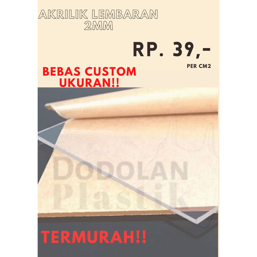 

Akrilik Lembaran bening 2mm custom / akrilik sheet