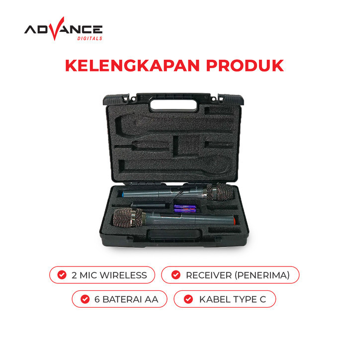 Microphone Advance Mic-202 Profesional Dual Mic Wireless Karoke