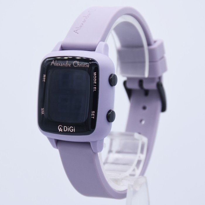 Alexandre Christie Ac Digi 9369 Jam Tangan Digital Wanita Rubber Ungu Termurah Terlaris Promo