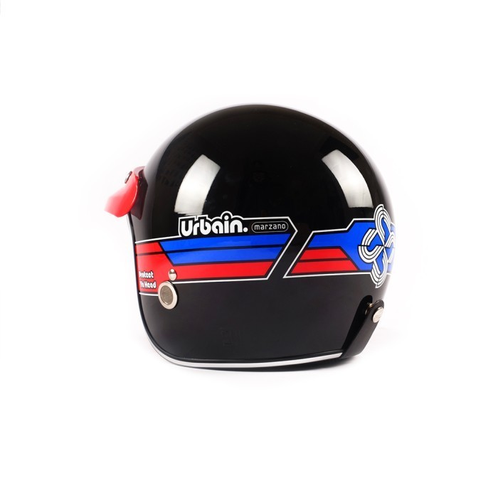 Urbain Helm Retro New Grand Hitam Pria Astro Termurah Terlaris Promo