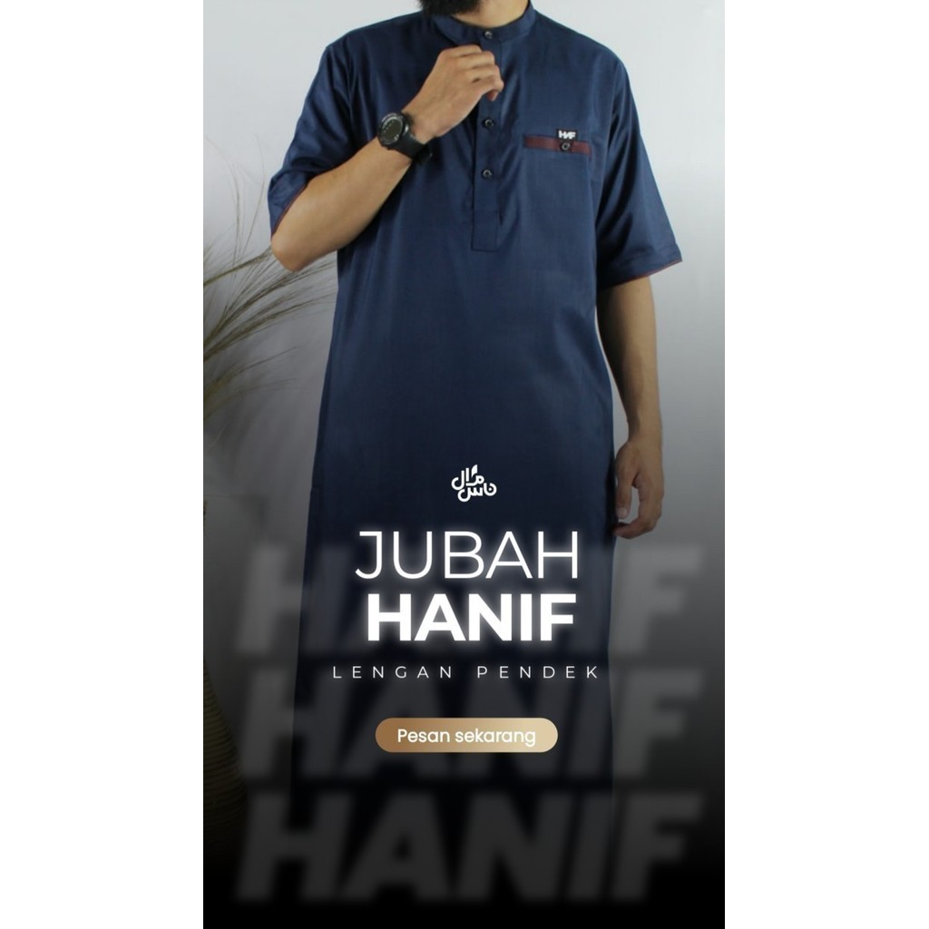 Jubah Pria Jumbo Jubah Gamis Koko Pria Dewasa Lengan Pendek  - Navy, XL Murah