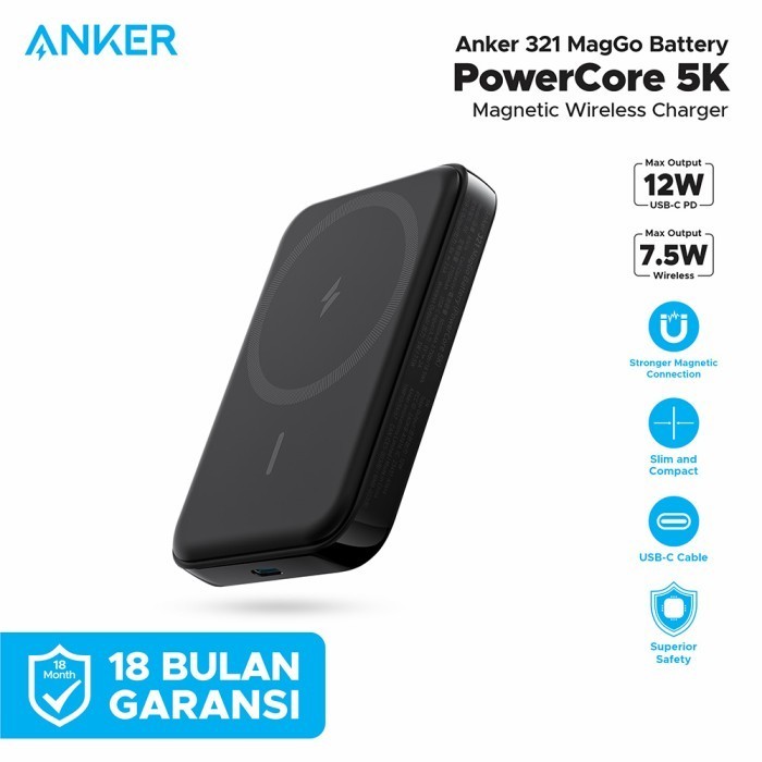 Powerbank Anker 321 Maggo Powercore Magnetic 5K A1616