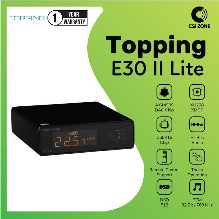 Topping E30 Ii Lite / E30 Lite Ak4493S Hi-Res Dac / Amplifier Termurah Terlaris Promo