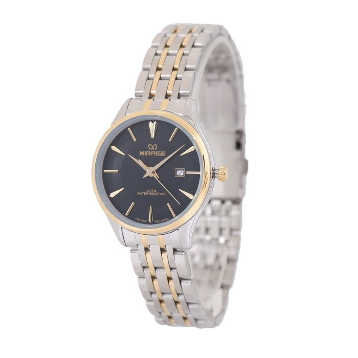 Mirage Watch Ori Jam Tangan Wanita Analog Elegant 8775 L Silver Gold