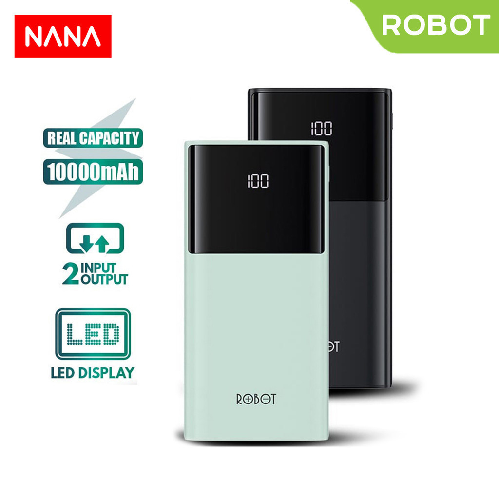 NANA - Robot RT190S Power Bank 10000 Mah LED Dual Input Powerbank LED Display
