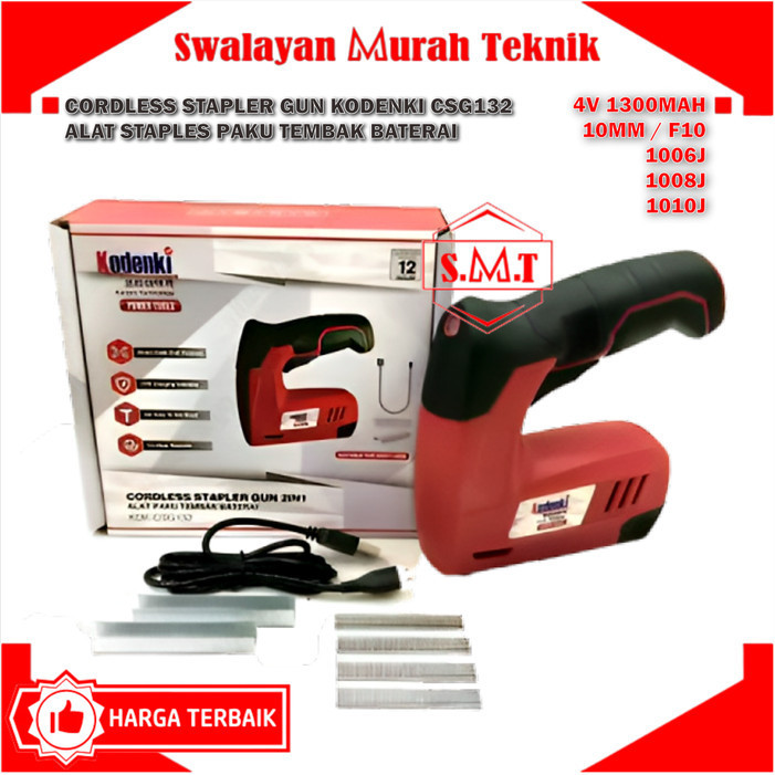 

BEBAS ONGKIR - Cordless Stapler Gun KODENKI CSG132 Alat Staples Paku Tembak Baterai