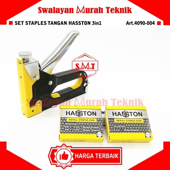 

Gun Tacker Manual HASSTON 4090-004 Staples Tangan 3in1 Set Box