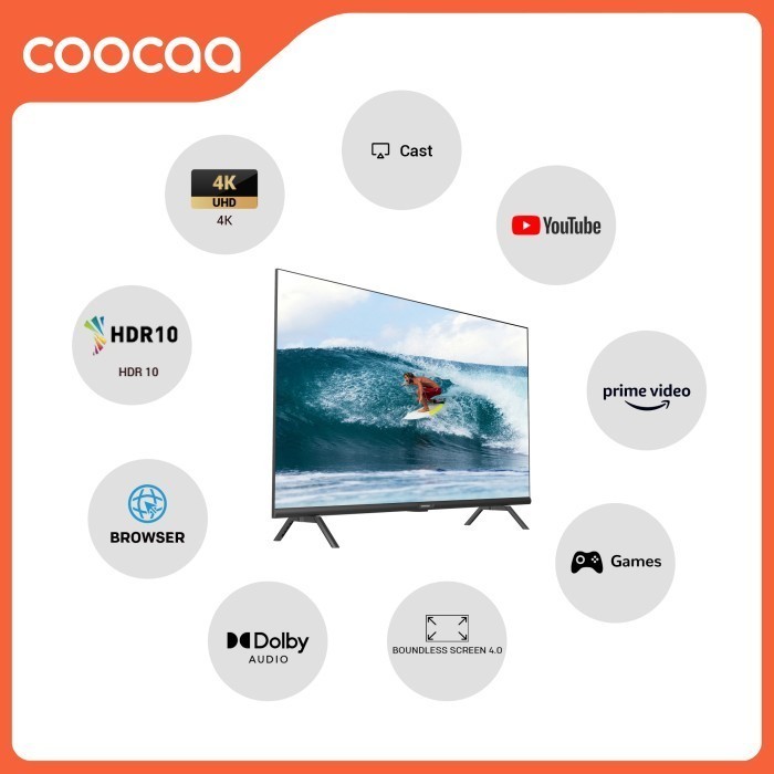 Coocaa Smart Tv 55 Inch Smart Led Tv - Digital Tv - 4K - Uhd - 55S3U Termurah Terlaris Promo