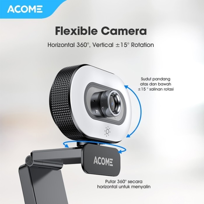 Acome Awc-12 Webcam 1440P Usb Microfon Noise Reducing 360 Camera Awc12