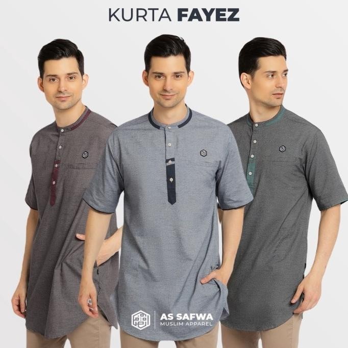 Baju Koko Kurta Muslim Modern As-Safwa Fayez