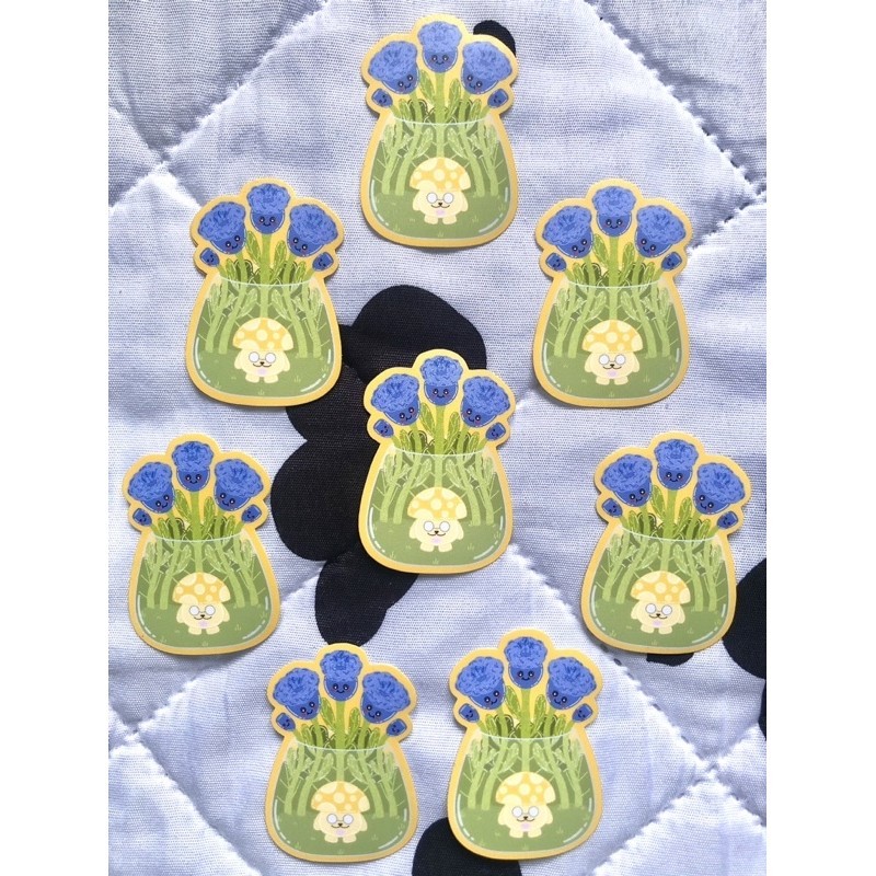 

Blue Flowers Diecut Sticker