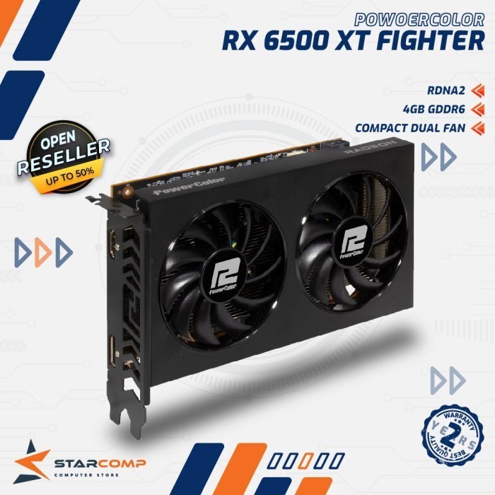 Powercolor Rx 6500 Xt 4Gb Ddr6 Fighter Radeon Rx6500Xt