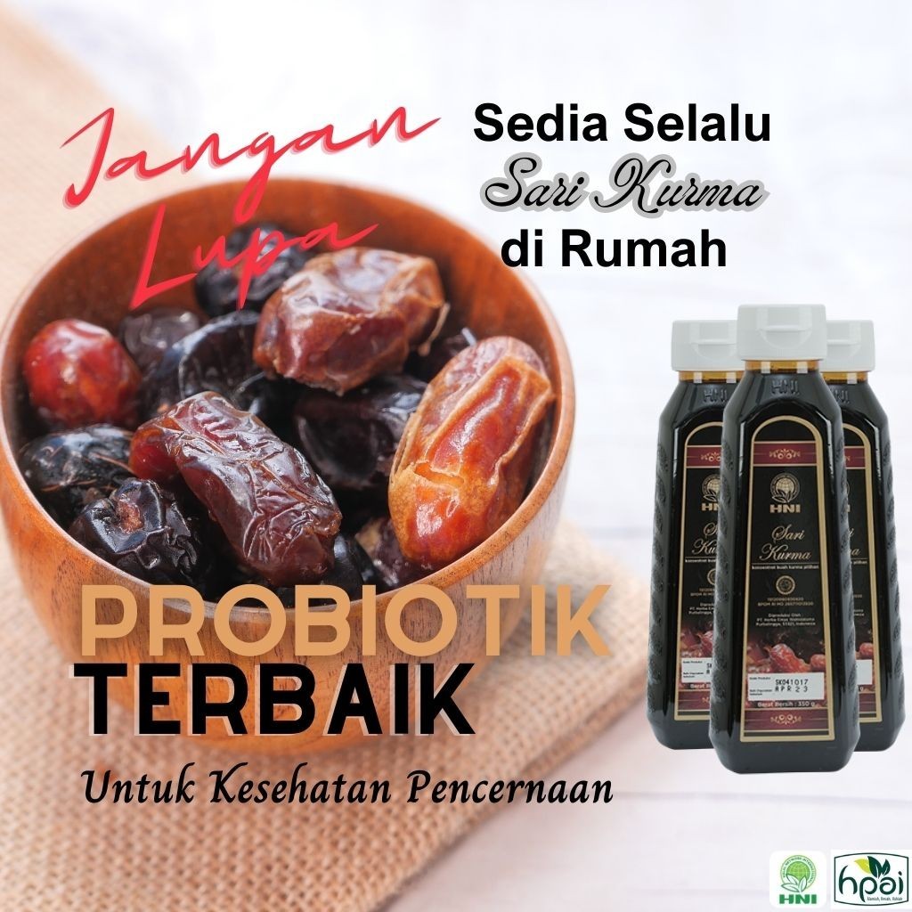 

Sari Kurma HNI HPAI isi 350 ml 1 sendok setara dengan 7 butir kurma