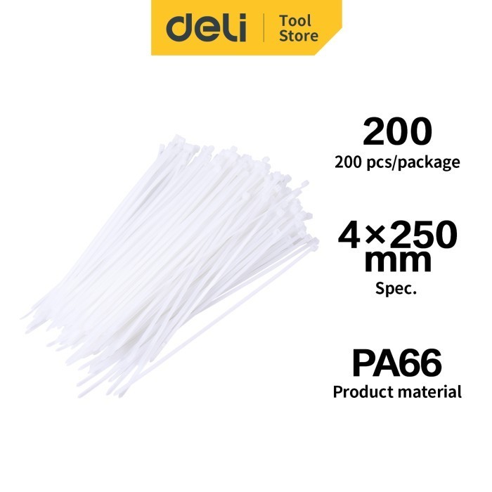 

DELI CABLE TIE / PENGIKAT KABEL 4 X 250MM WARNA HITAM/PUTIH DL944X