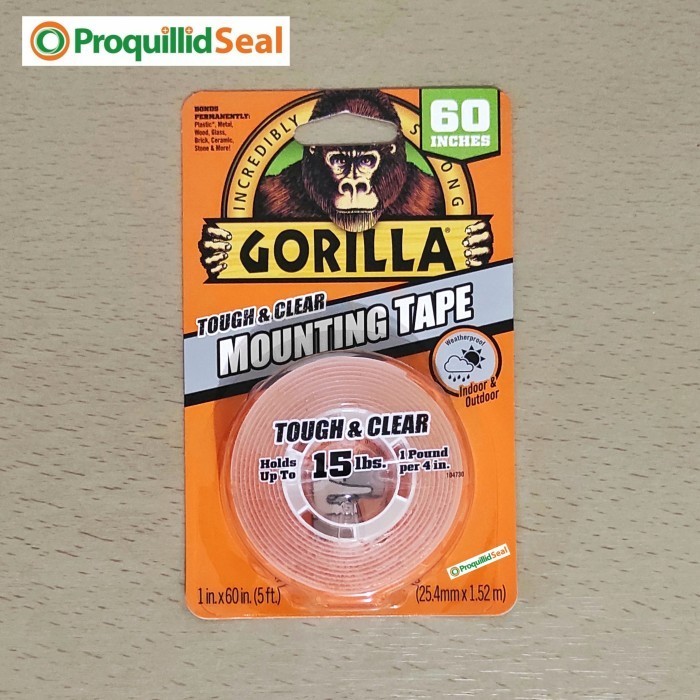 

ISOLASI LAKBAN GORILLA TOUGH CLEAR MOUNTING DOUBLE TAPE 2.5 CM 15 LBS