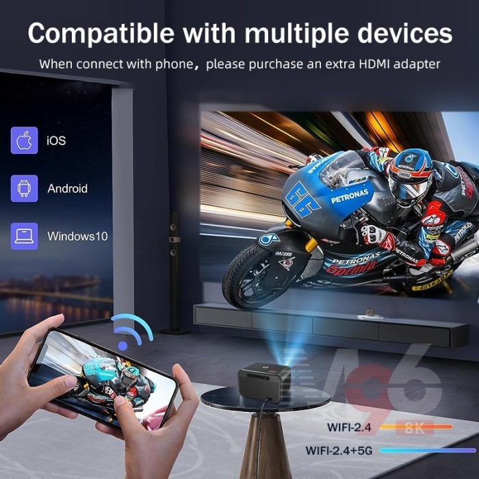 Tripsky-T300 Proyektor 300 Ansi Hd 1080P Mini Proyektor