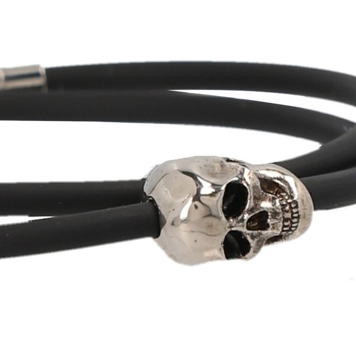 Alexander Mcqueen Double Skull Bracelet Black Shw