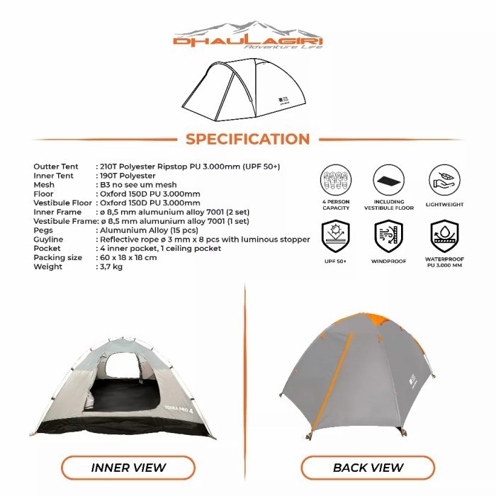 Tenda Camping Dhaulagiri Terra Pro 4