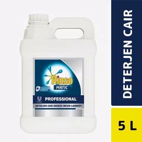 RINSO LIQUID MATIC 5LITER-DETERGEN CAIR JERIGEN 5000ML-SABUN CUCI BAJU