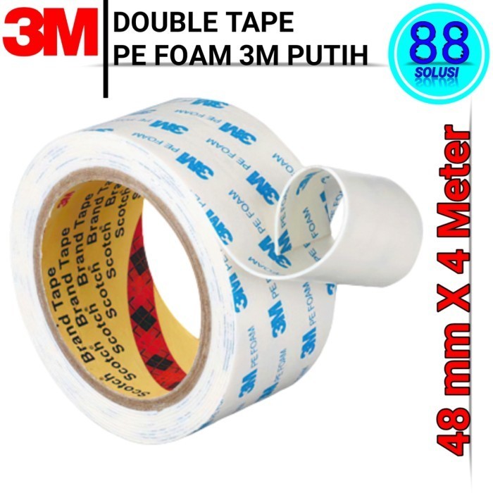 

MURAH Double Tape Busa 3M Pe Foam 1600p Dobel Tip Putih Perekat Kuat 5cm