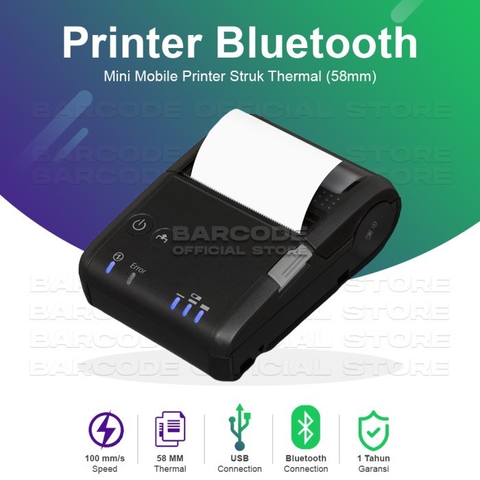 Printer Bluetooth Epson Tm-P20 Print Pos Struk Thermal 58 Mm Portable