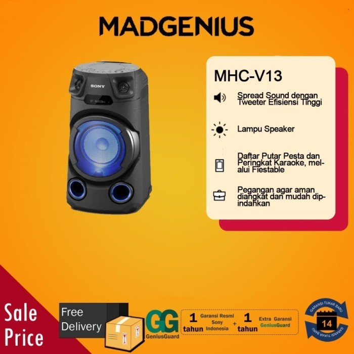 Sony Mhc-V13 / Mhcv13 / Mhc V13 High Power Bluetooth Audio System Cd