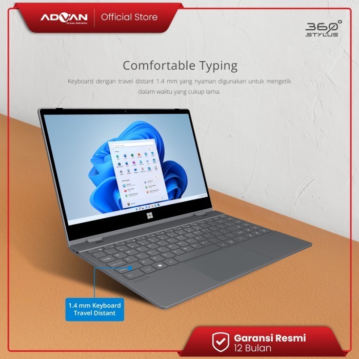 Advan 360 Stylus Laptop Flip 2In1 Tablet Touchscreen Intel I5 8+256Gb