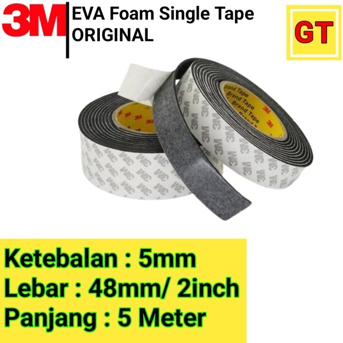 

TERMURAH Single Tape Eva Foam 3M Penutup Celah Sudut Lem 1 Sisi 5mm X 48mm X 5M