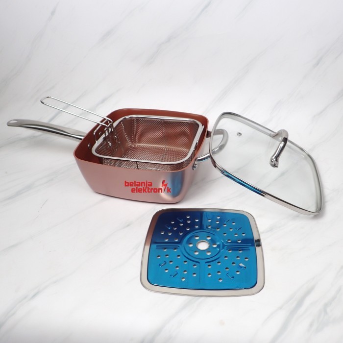 Vicenza Square Pan Panci Kotak With Lid 24 Cm - Vicenza Vsp-24