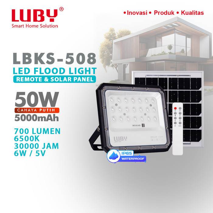 Led Floodlight Remote & Solar Panel Luby Tipe Lbks-508
