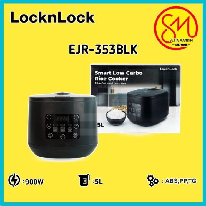 Locknlock Smart Low Carbo Rice Cooker 5L - Ejr353Blk
